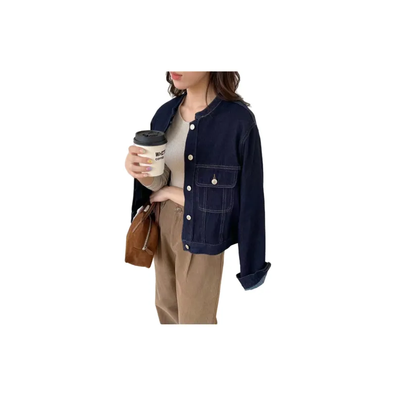 MADALLO Denim Jacket Women's Dark Blue-5