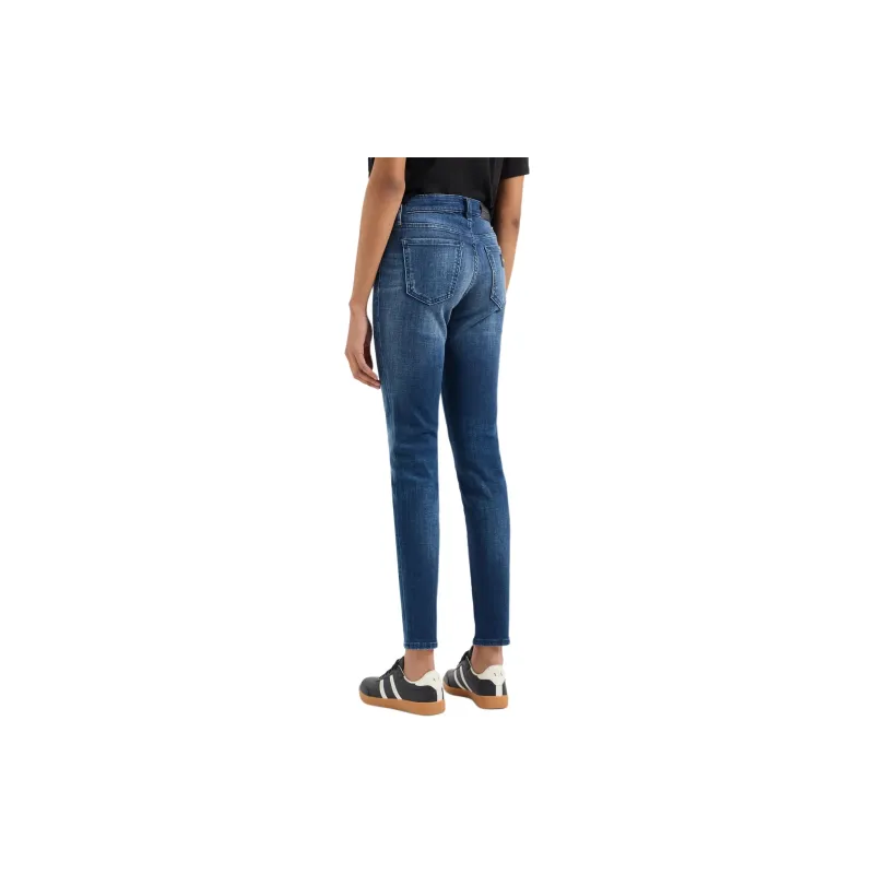 ARMANI EXCHANGE Stonewashed Distressed Tapered Jeans-2