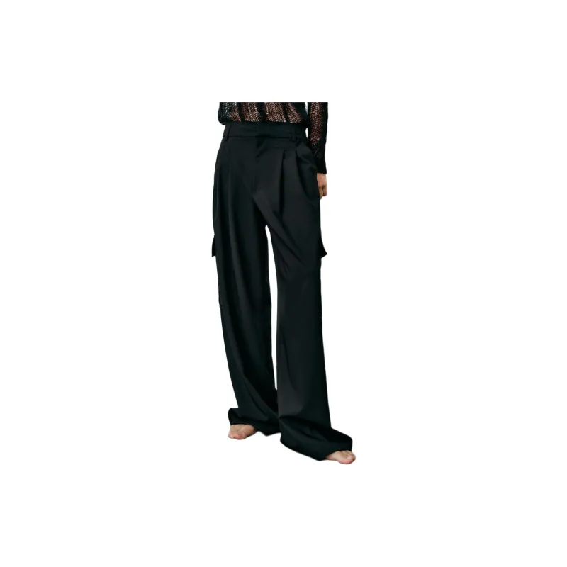 ZARA Cargo Pants Women's Black-2