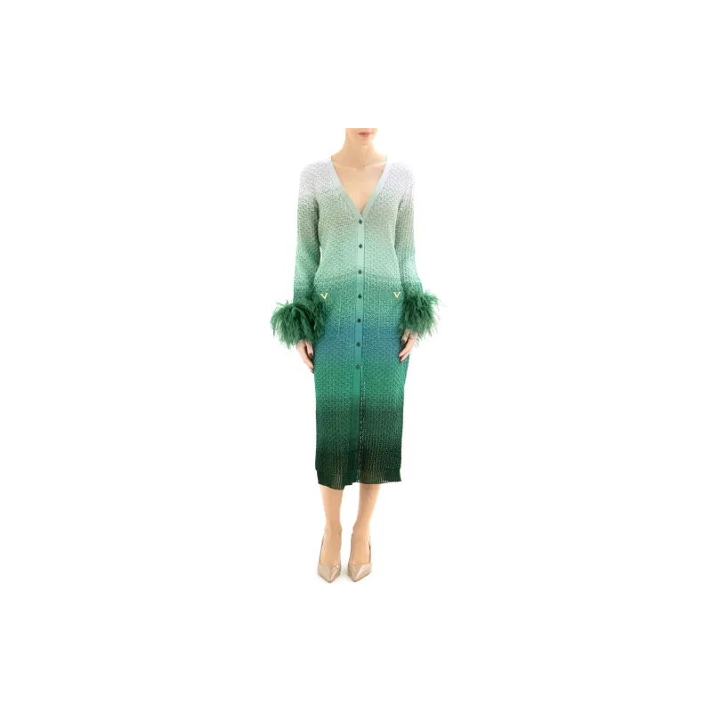 Valentino Long Sleeved Dress Women's Green-2