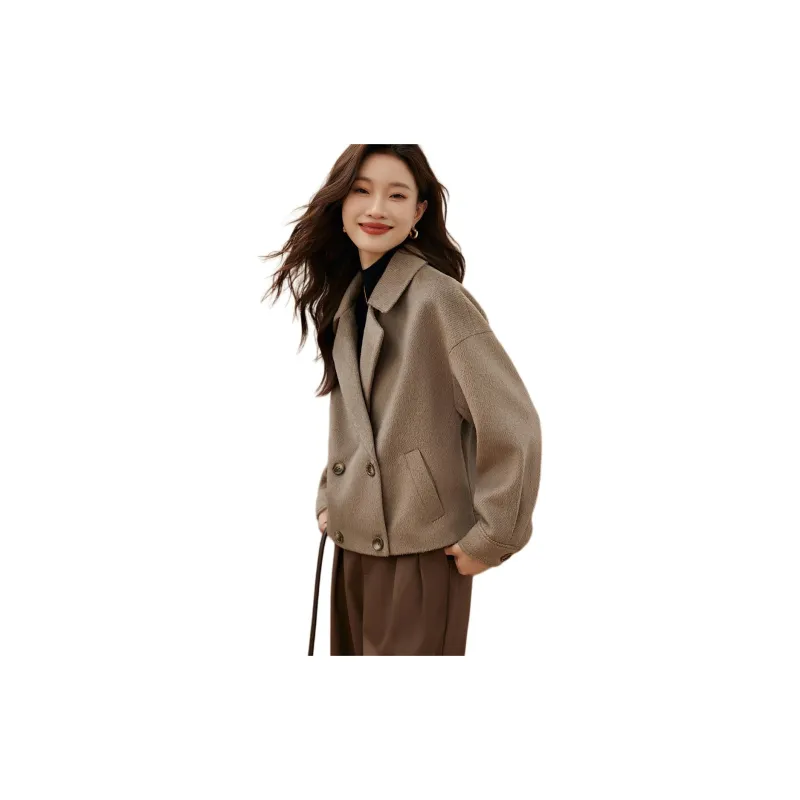 Mo Han Yi Mei Coat Women's Twill Khaki-3