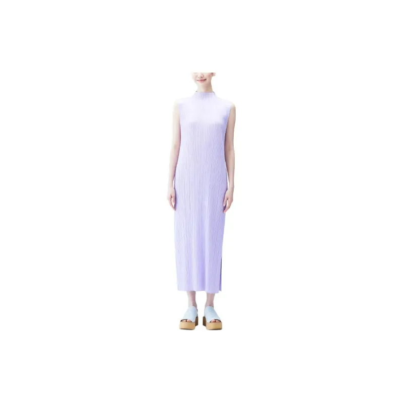 ISSEY MIYAKE Mock neck Plissé Midi Dress-1