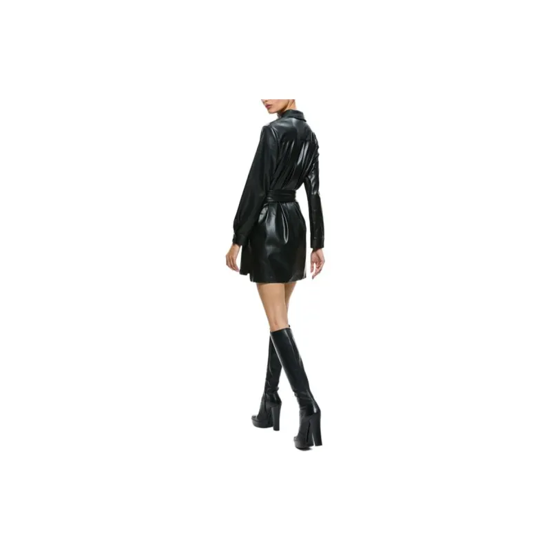ALICE+OLIVIA FW24 CHASSIDY Long-Sleeved Dresses Women's Black-3
