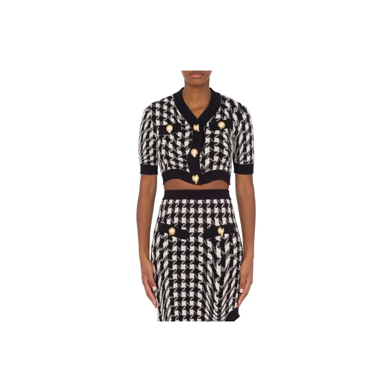 MOSCHINO Cropped Coats Women's Black-2