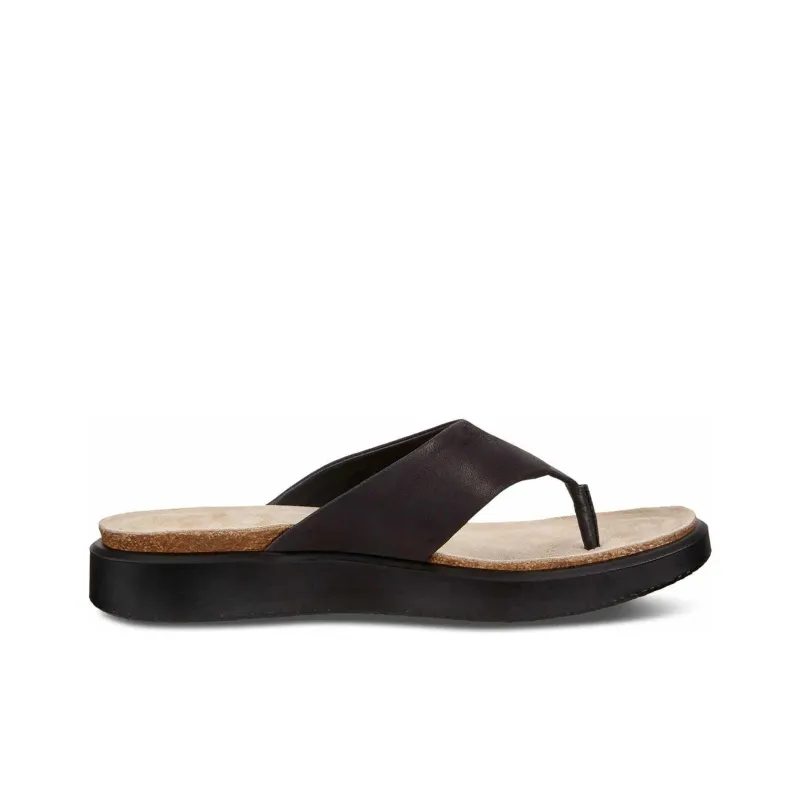 Ecco Abrasion-Resistant Flip Flops Women's Dark Brown-1