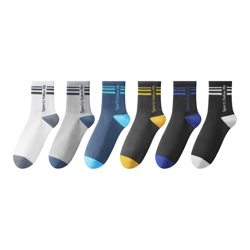 H YXIANG Mid Calf Socks Men's 6 Pack-1