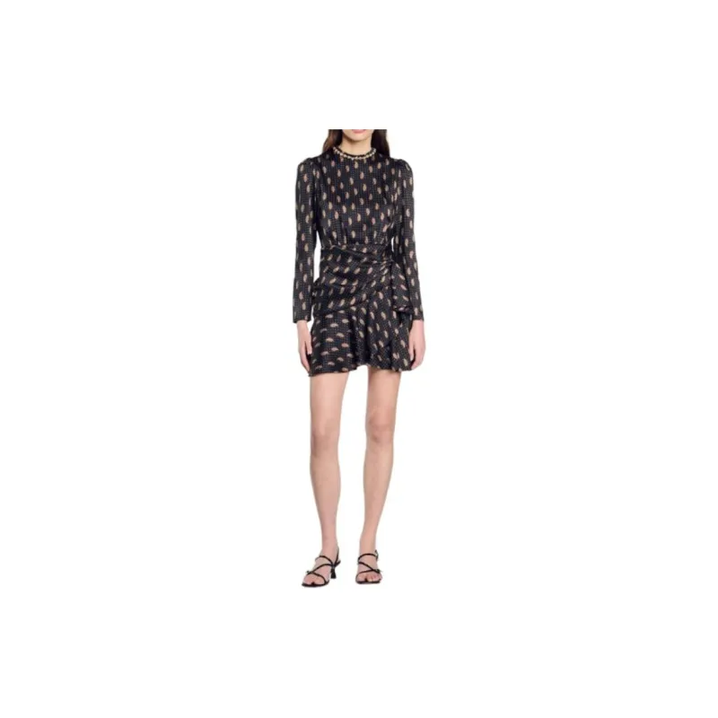 Sandro Paisley print Satin Dress-1