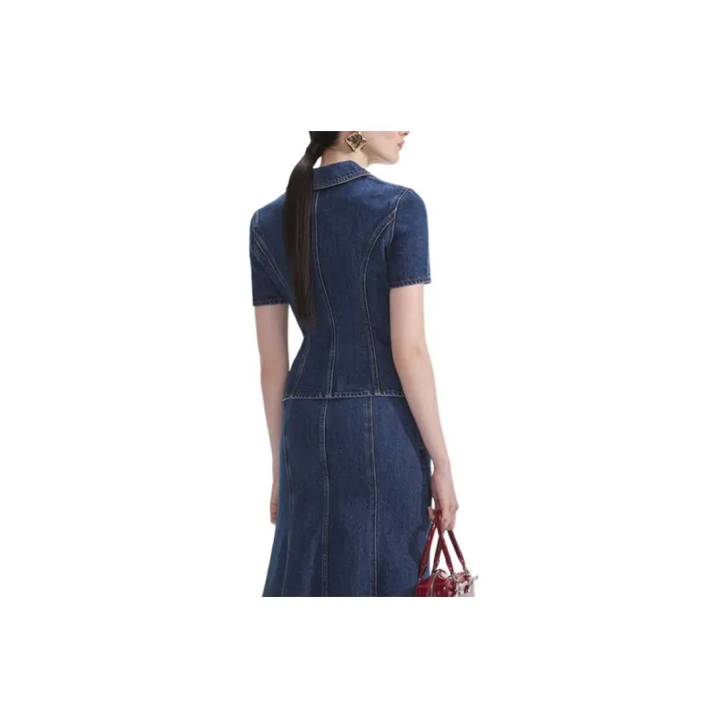 Self portrait Business Suit Women's Denim Blue-2