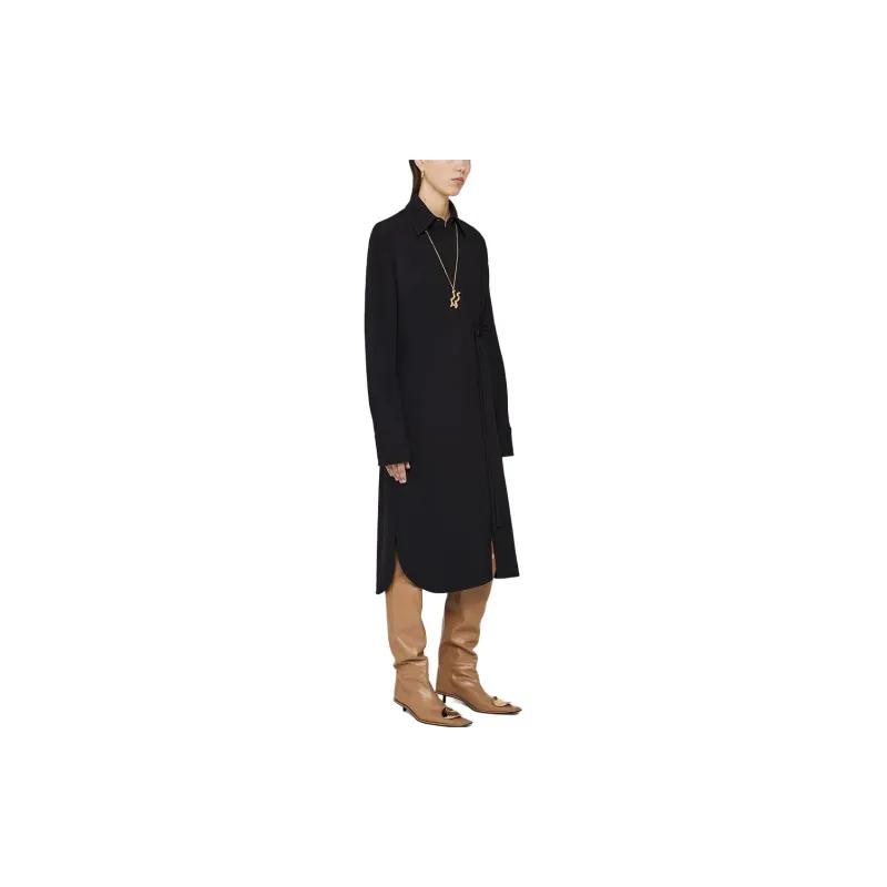 JIL SANDER Long Sleeved Dresses Women's Black-3