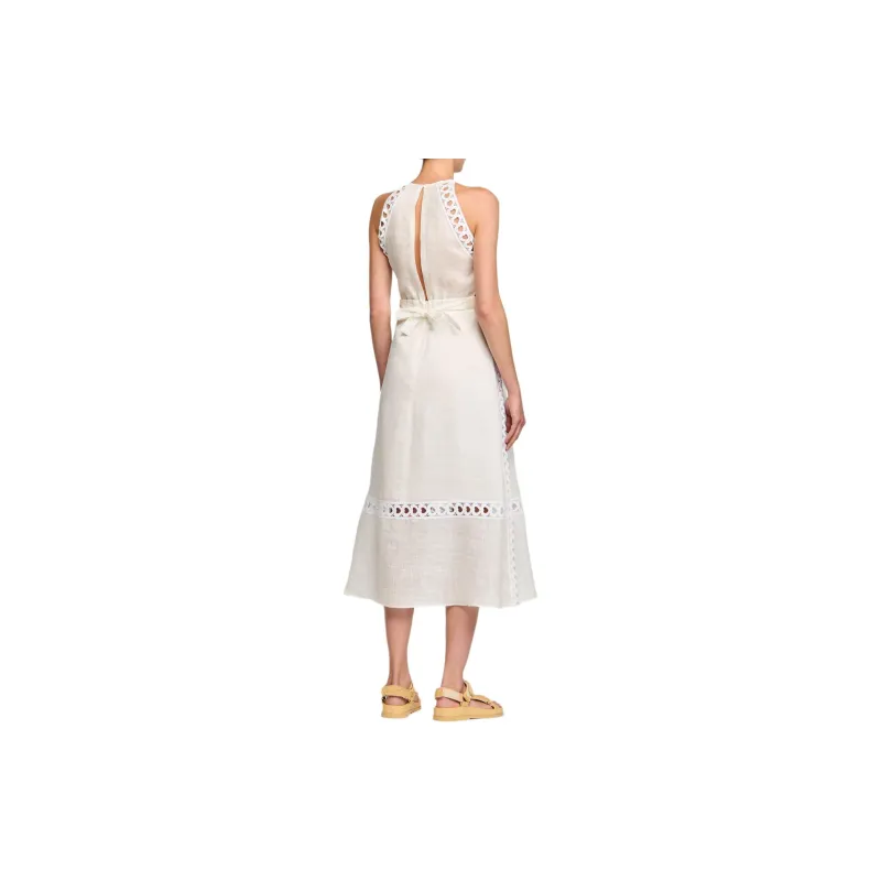 Sandro Sleeveless Dress Women's White-3