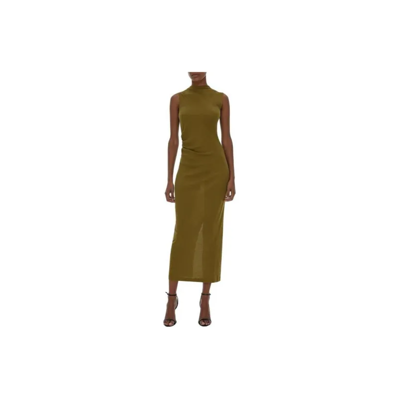 Helmut Lang Sleeveless Dresses Women's Emerald Green-1