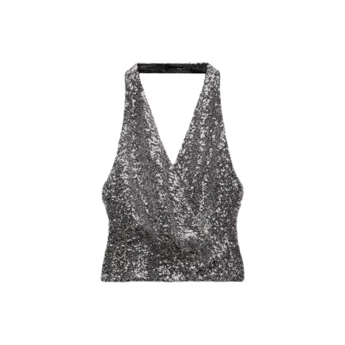 ZARA Tank Tops Women's Silver