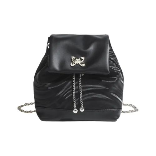 NOMK PU Backpack Small Size Women's Black/Silver