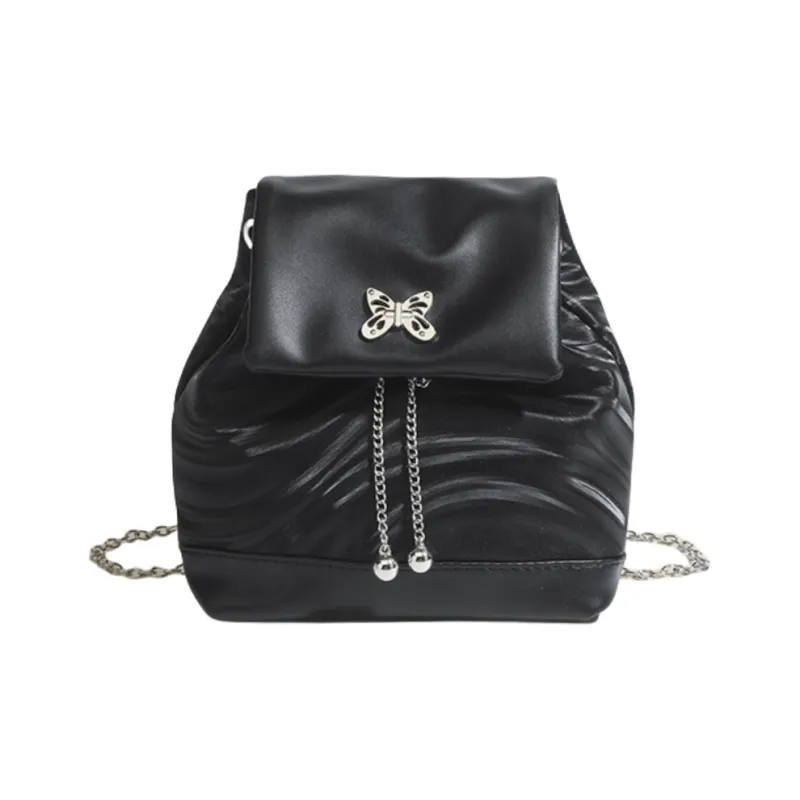 NOMK PU Backpack Small Size Women's Black/Silver-0
