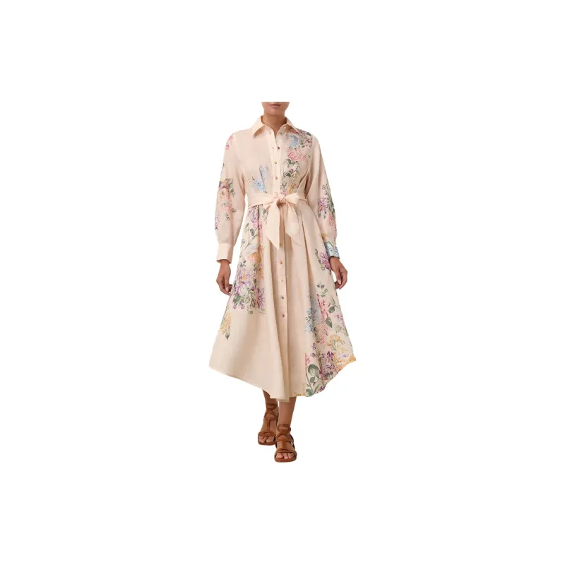 Zimmermann Halliday Tucked Midi Shirt Dress-1