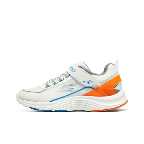 Skechers Wear Resistant Low Top Kids' Running Shoes White Orange Teenagers