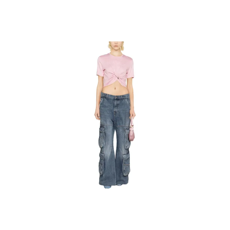 VERSACE Milano Stamp Crop T Shirt 'Pale Pink'-3