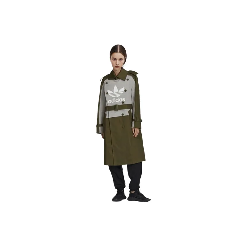 adidas originals Women's Logo Trench Coat Brown-2