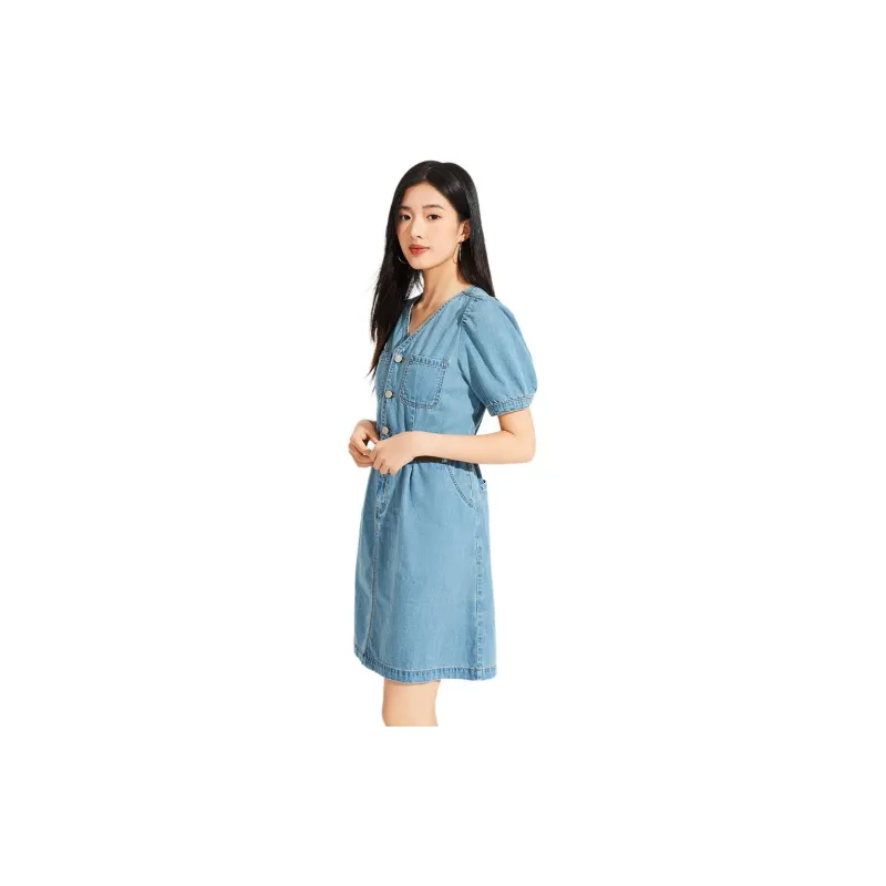 Hotwind Short Sleeved Dresses Women's Blue-3