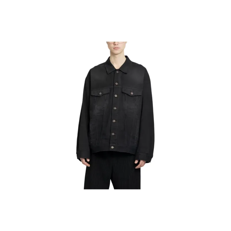 Balenciaga Political Campaign Oversized Denim Jacket Black-2