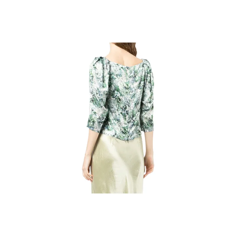 VINCE Floral print Square neck Blouse-3