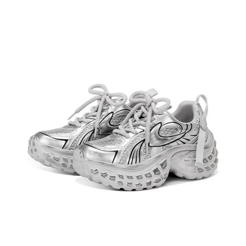 JESSICA SOPHIA Height Increasing Low Top Chunky Sneakers Women's-4