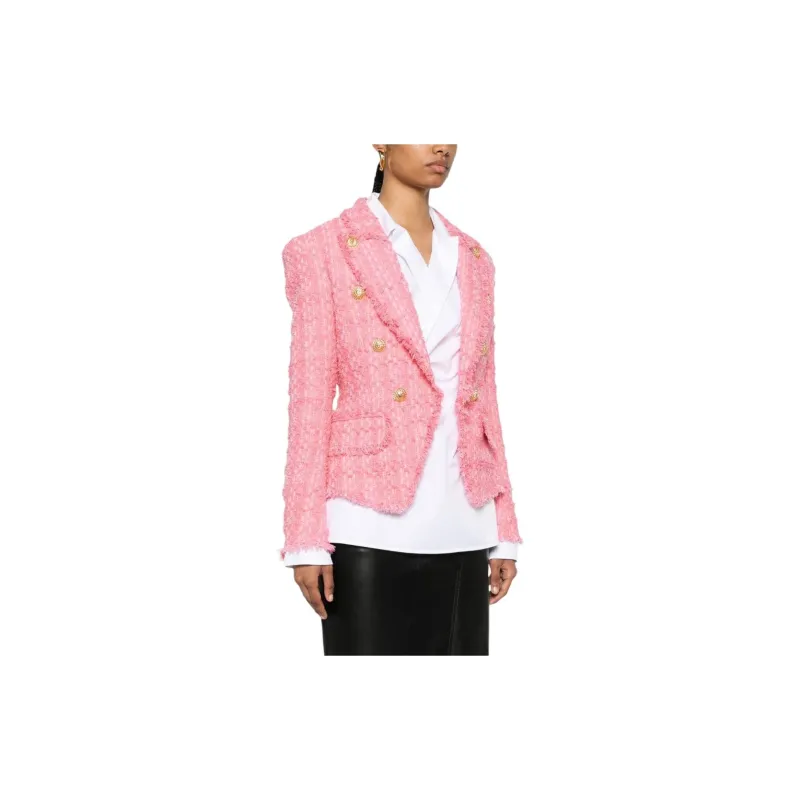 BALMAIN Embossed buttons Tweed Jacket-3