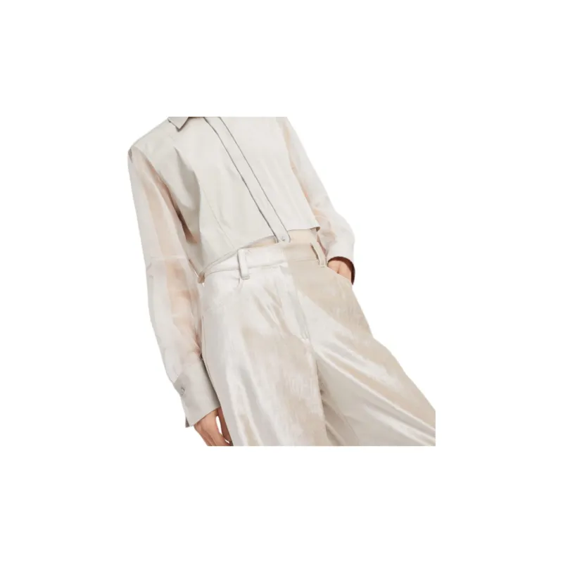 Brunello Cucinelli Shimmer Finish Straight Leg Trousers-3