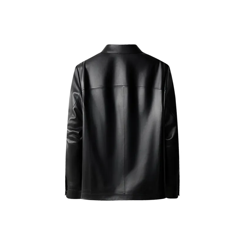 PIERRE CARDIN Leather Jacket Men's Black-1