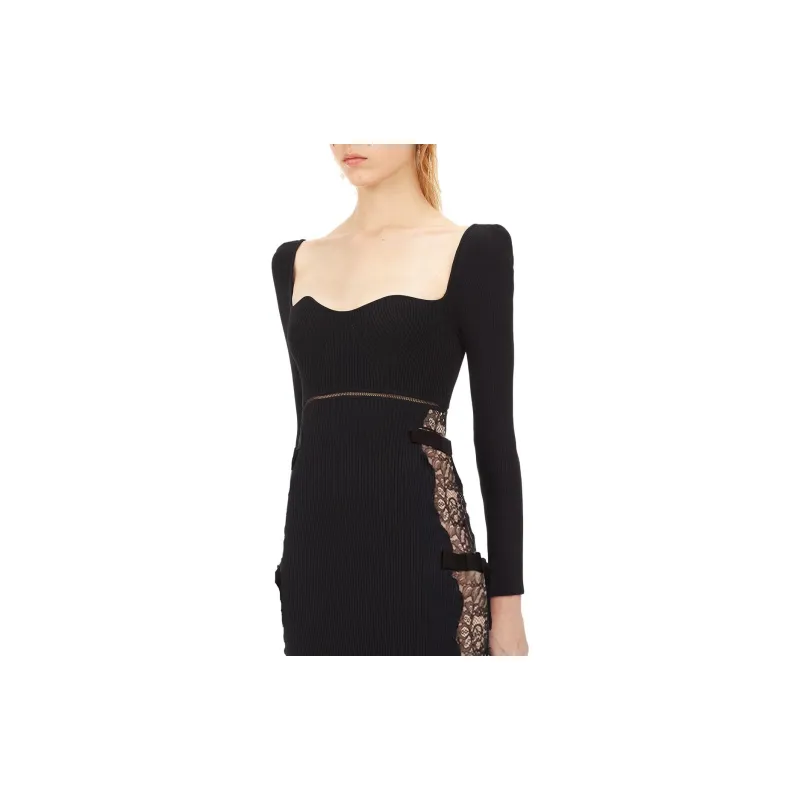 Self portrait Long Sleeved Dresses Women's Classic Black-2