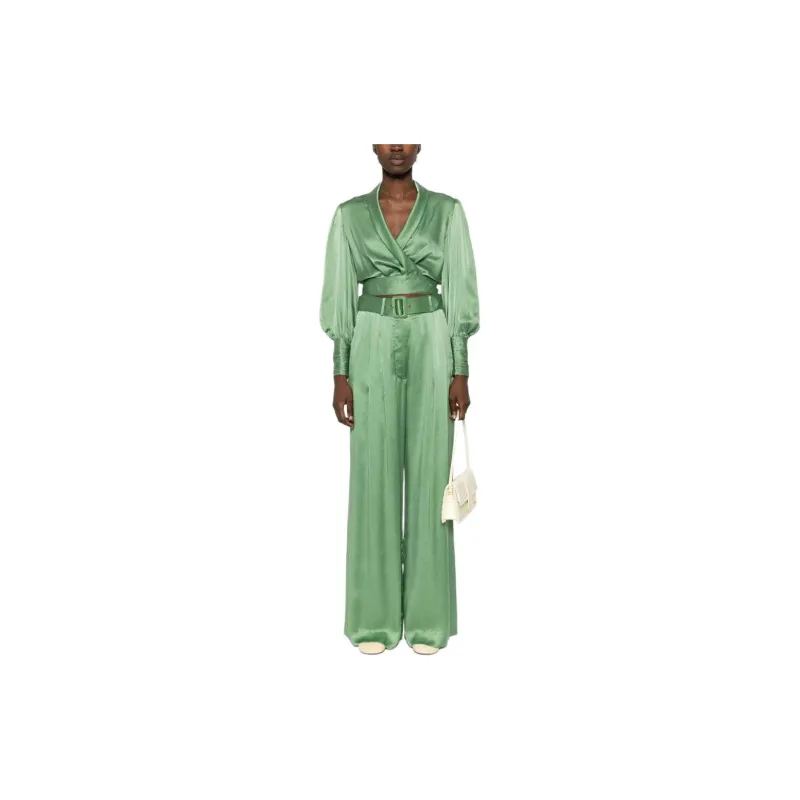 Zimmermann Silk Pleated Straight Trousers-1