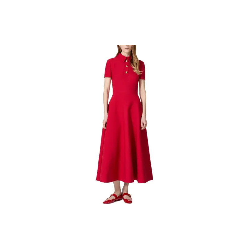 Valentino Short-Sleeved Dresses Women's Red-1