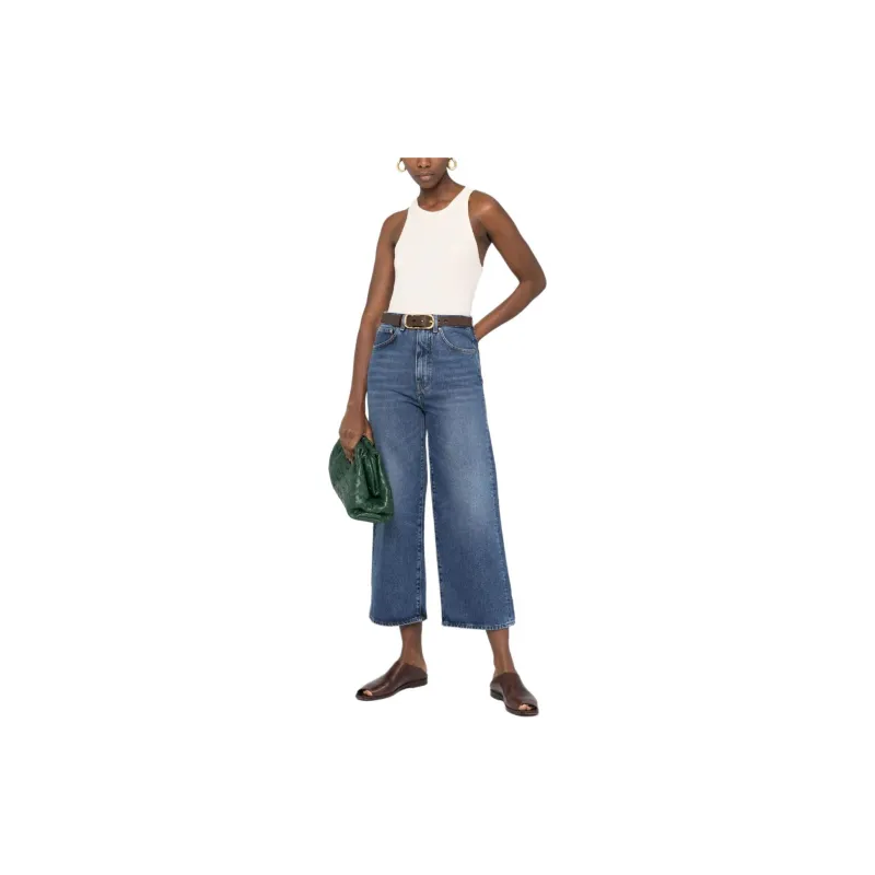 TOTEME Cropped Wide Leg Jeans-4