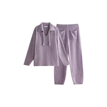 Same Language Pajama Set Winter Women's Plum Purple