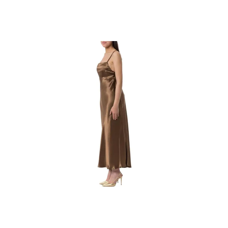 'S MAX MARA Slip Dress Women's Brown-3