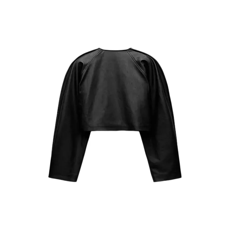 ZARA Leather Jacket Women's Black-1