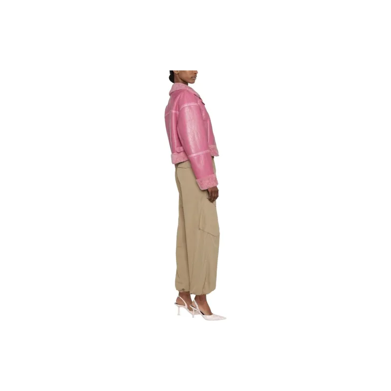 Blumarine SS23 Leather Jacket Coat Women's Bubble Gum Pink-1