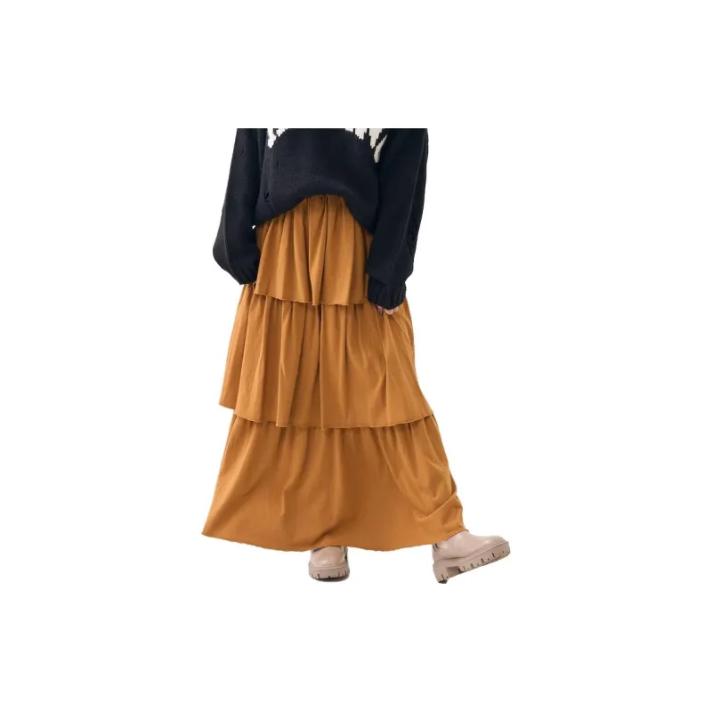 FREAK'S STORE Casual Long Skirt Women's Camel-4