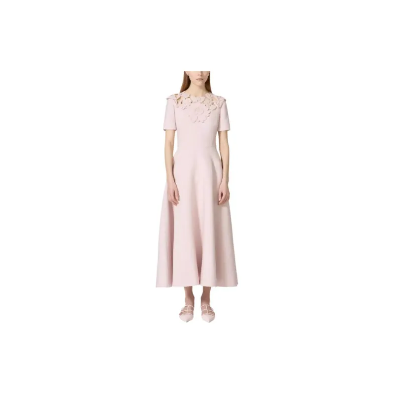 Valentino Garavani Short-Sleeved Flared Midi Dress-2