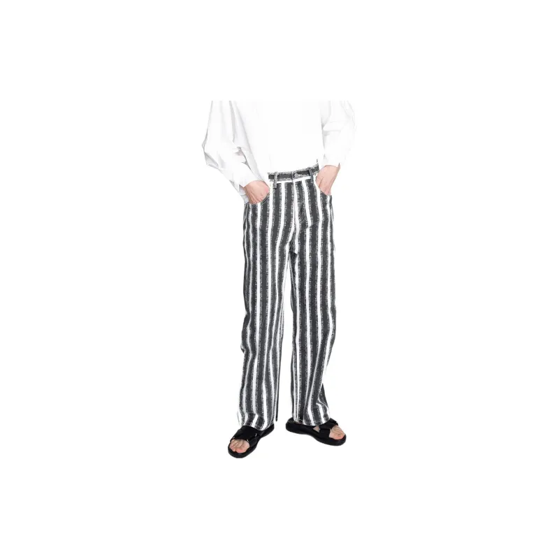 Cubic Jeans Women's Black White Stripes-2