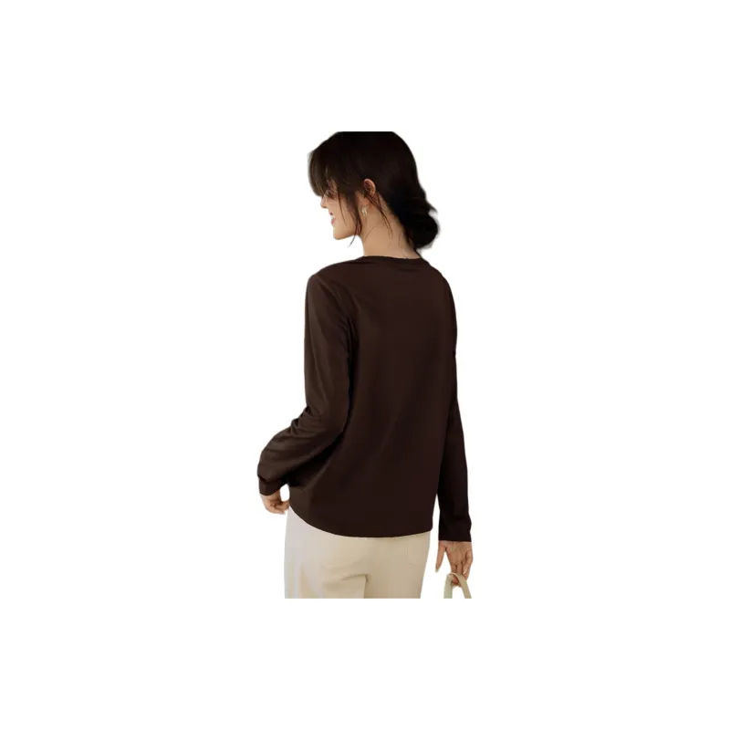 XWI T Shirts Women's Dark Brown-4