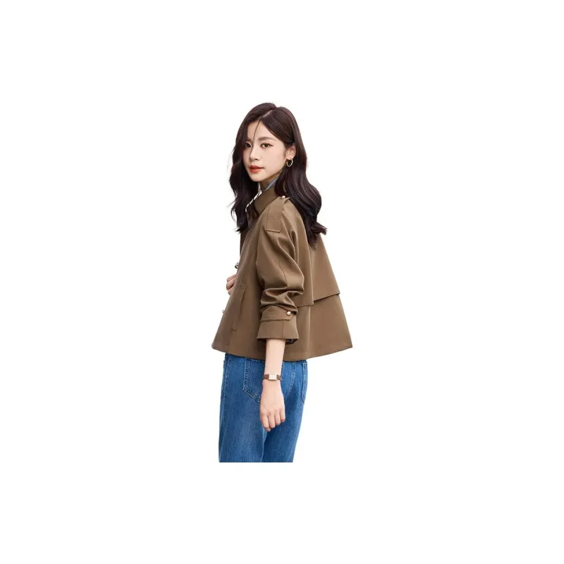 Yi Mengyuan Cropped Trench Coat Women's-13
