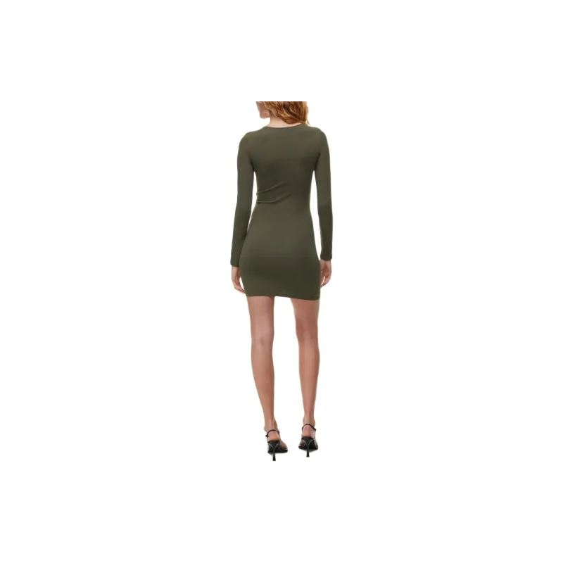 ARITZIA Contour Contour Crew Longsleeve Mini Dress Long-Sleeved Dresses Women's Dark Olive-4