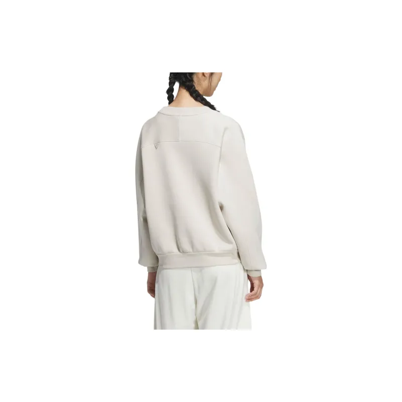 Adidas SMALL LOGO DOUBLEKNIT CREW SWEAT Sweatshirt Women's Bauxite Brown-2