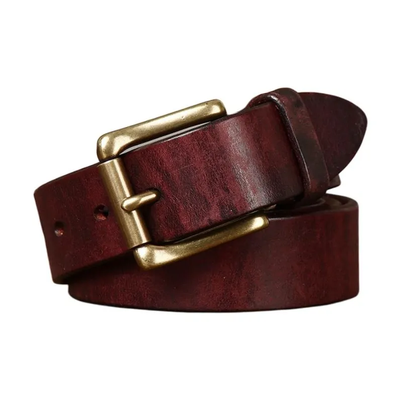JEANSWEST Cow Leather Leather Belts Men's 3.5cm-3