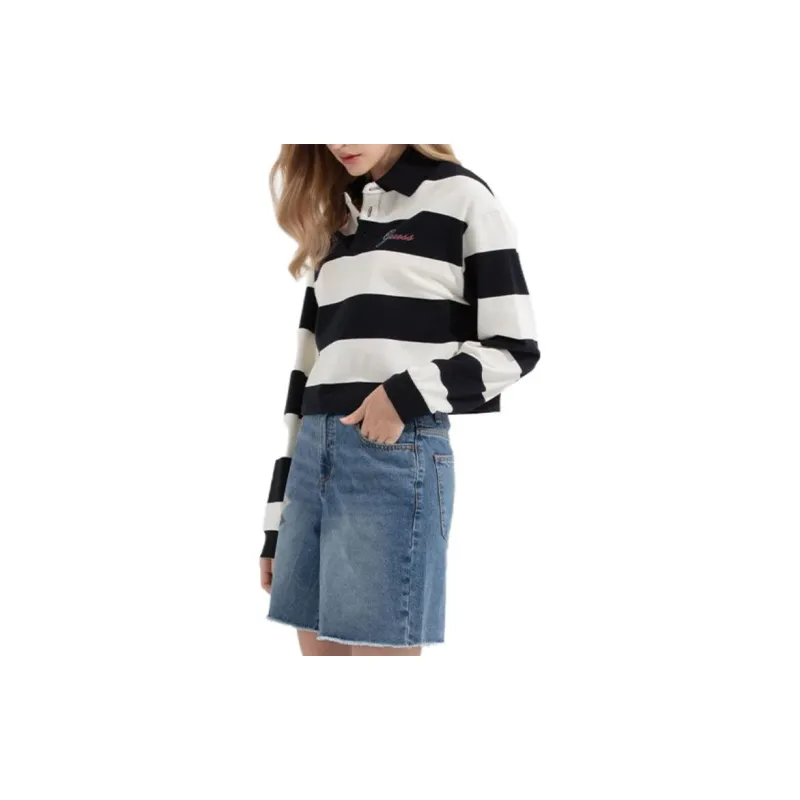 GUESS Sweatshirt Women's Black White-2