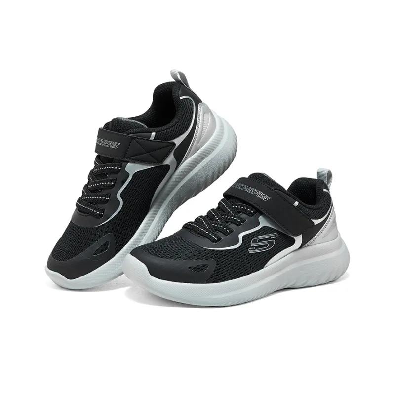 Skechers Cushioning Low Top Kids' Running Shoes Black Silver Teenagers-2