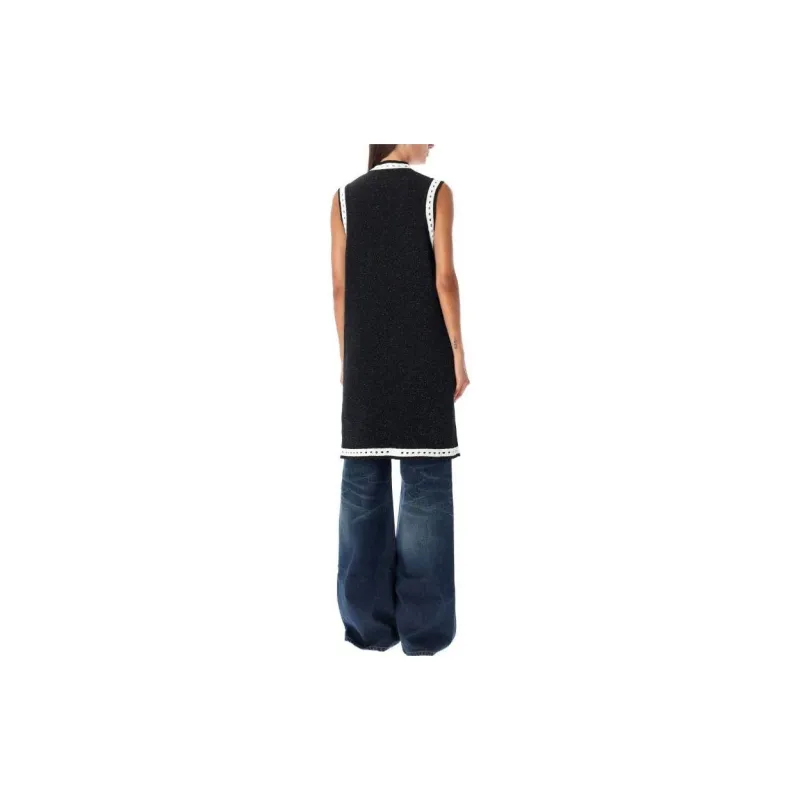 BALMAIN Sleeveless Long Knit Cardigan-2