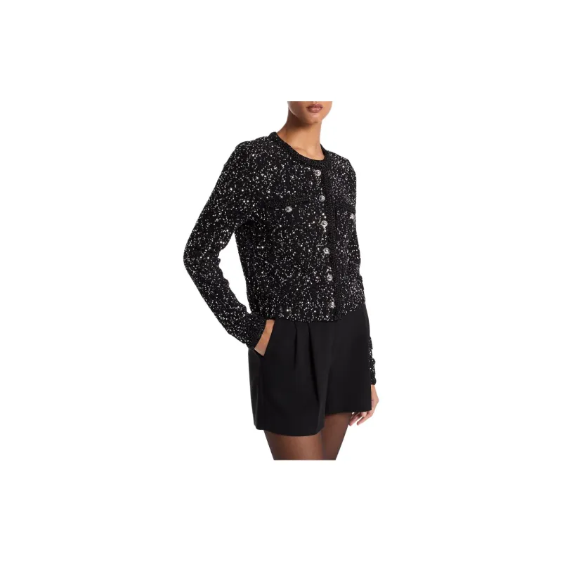 MICHAEL KORS Sequined Metallic Stretch Knit Jacket-2