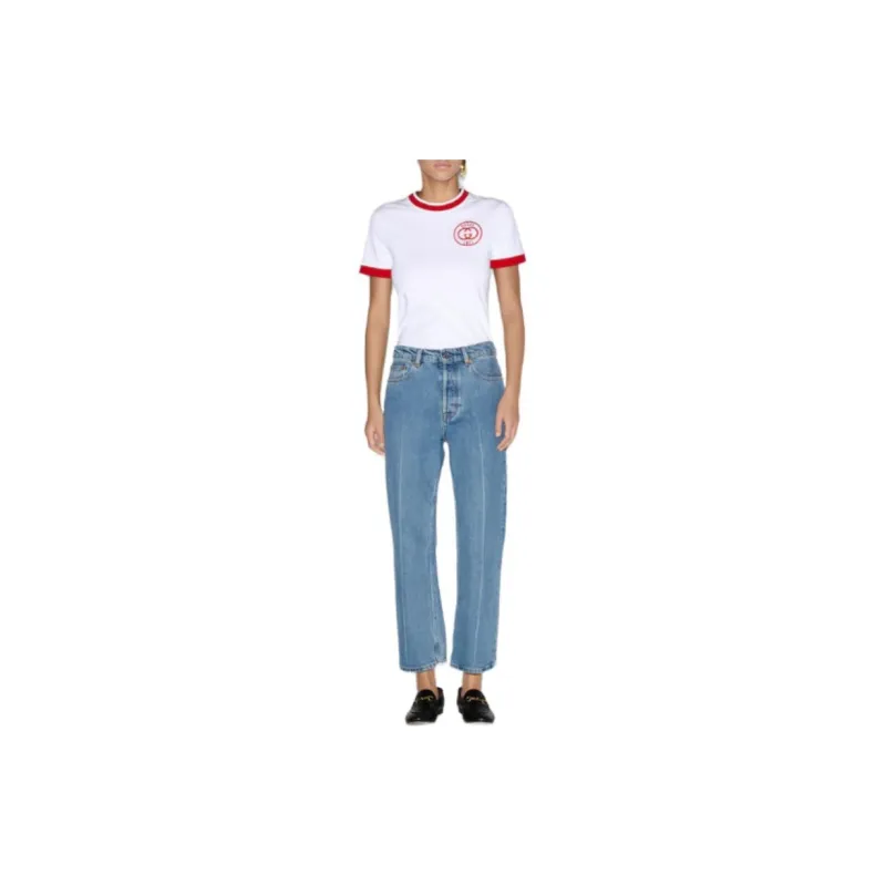 GUCCI Low Waist Cropped Denim Pants 'Blue'-2